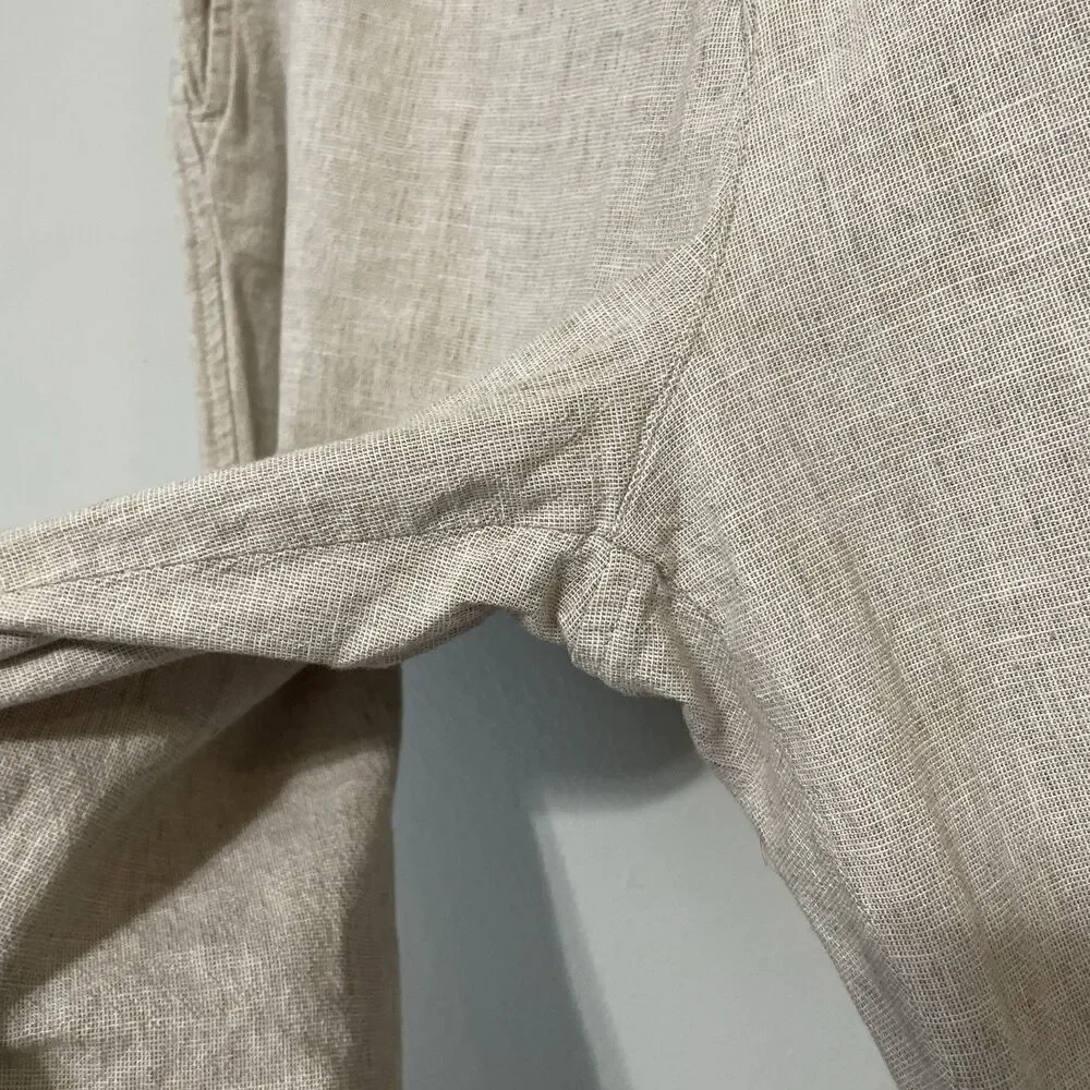 Abercrombie & Fitch Men’s Loose Linen Blend Pants Size 28x28 Tan Coastal Preppy